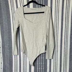 Abercrombie & Fitch Square Neck Long Sleeve Bodysuit